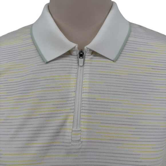 Adidas Golf Polo Shirt Women's Large White Yellow Short Sleeve Novelty HS6663 - Picture 7 of 16